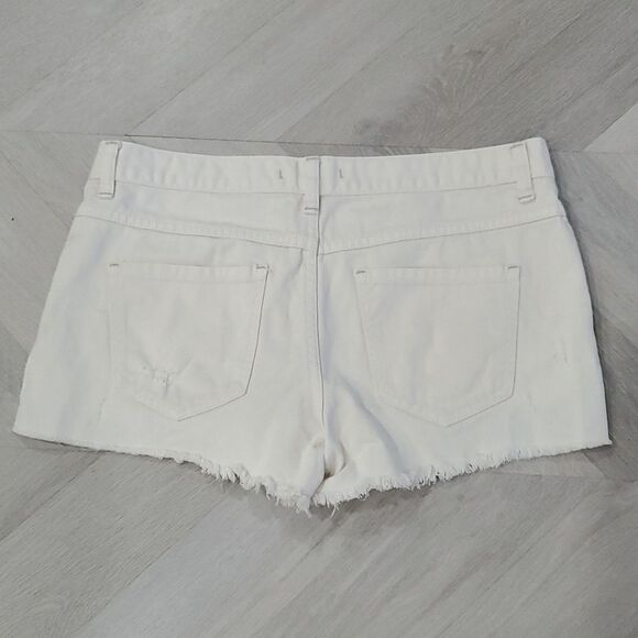 Free People | White Denim Mid-Rise Cutoff Shorts, Size 27 - Picture 3 of 4